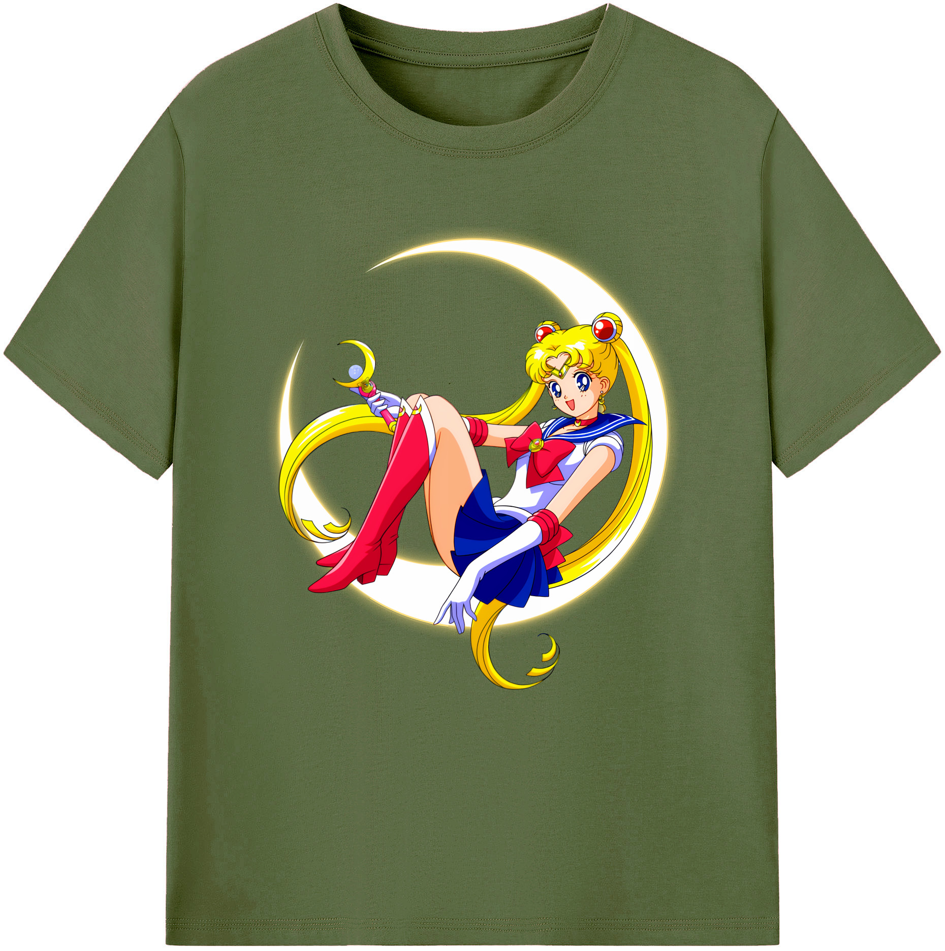 （画像用） 美少女戦士セーラームーン 月野 うさぎ つきの うさぎ Sailor Moon Tsukino Usagi 綿100％半袖Tシャツ（フロントプリント）